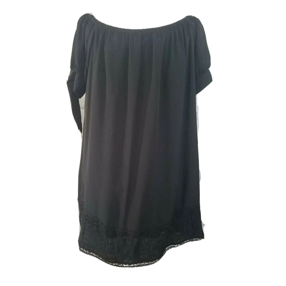 Lulus Dress Womens Large Black Lined Elastic Neckline Off Shoulder
